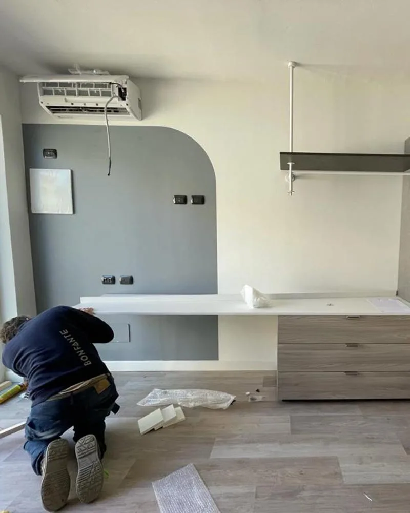 ristrutturazione hotel camera completa montaggio fronte letto