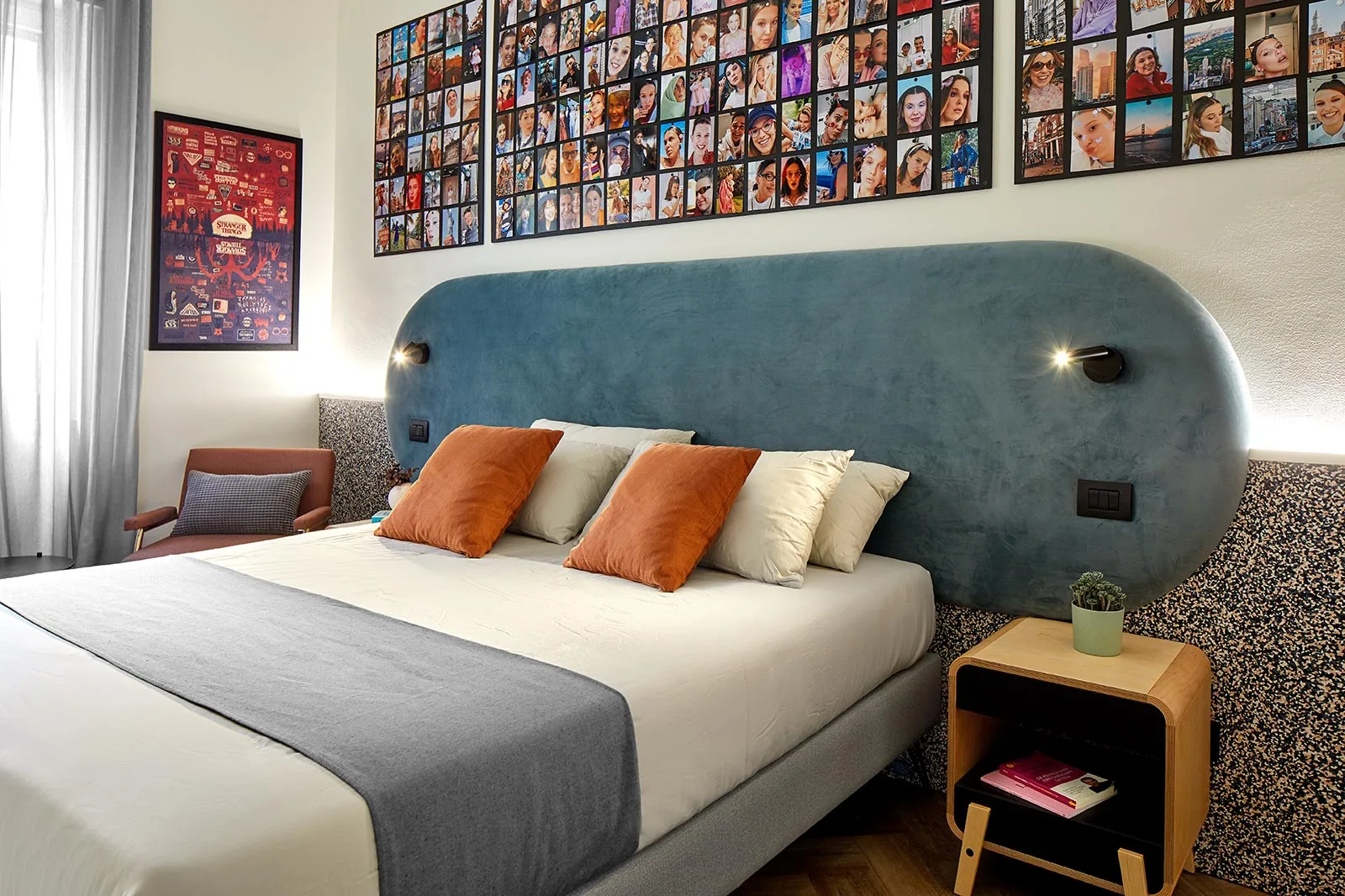 arredamento casa stile moderno camera letto testata