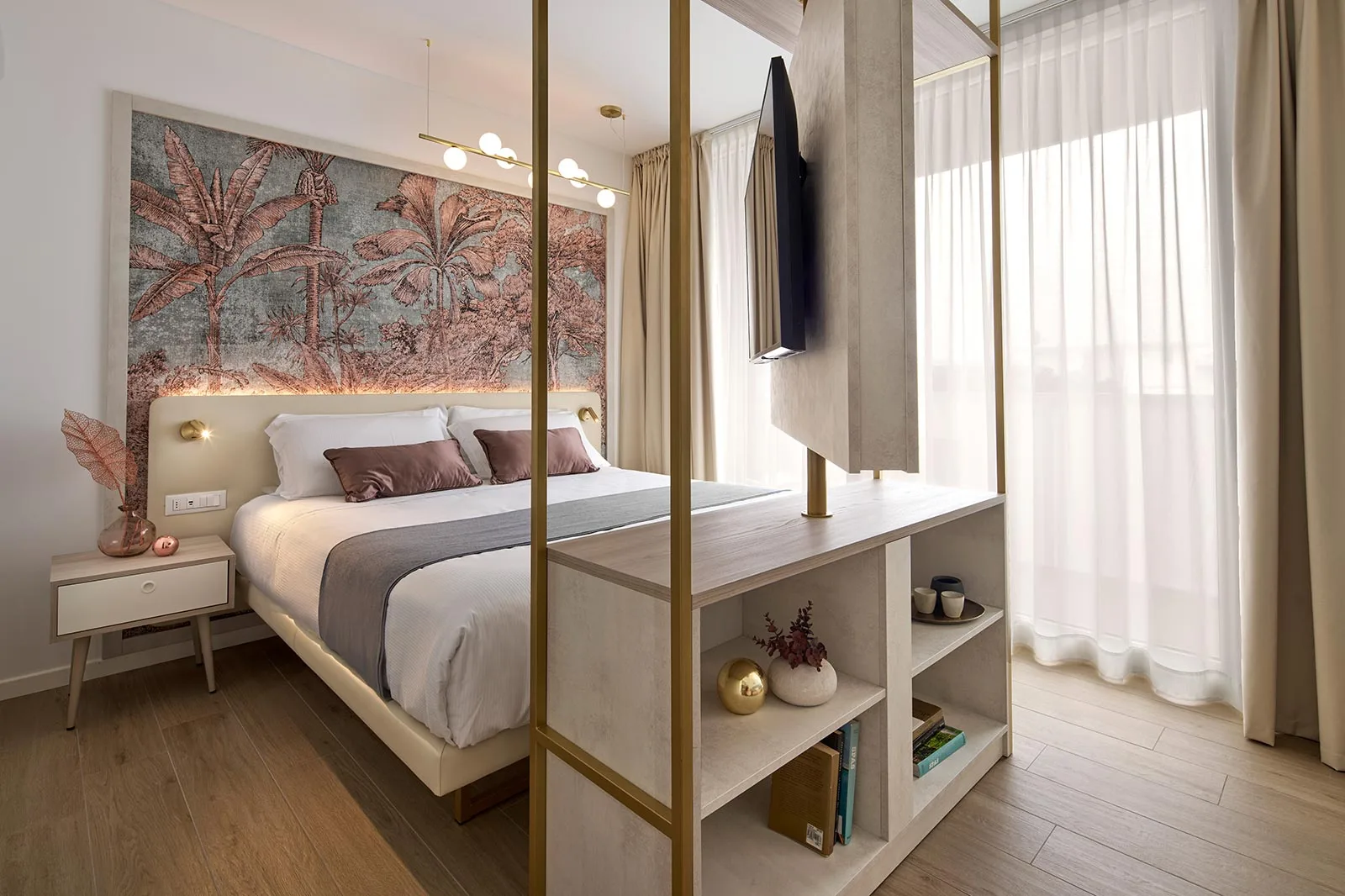 arredamento hotel camera completa stile marino dettaglio arredo