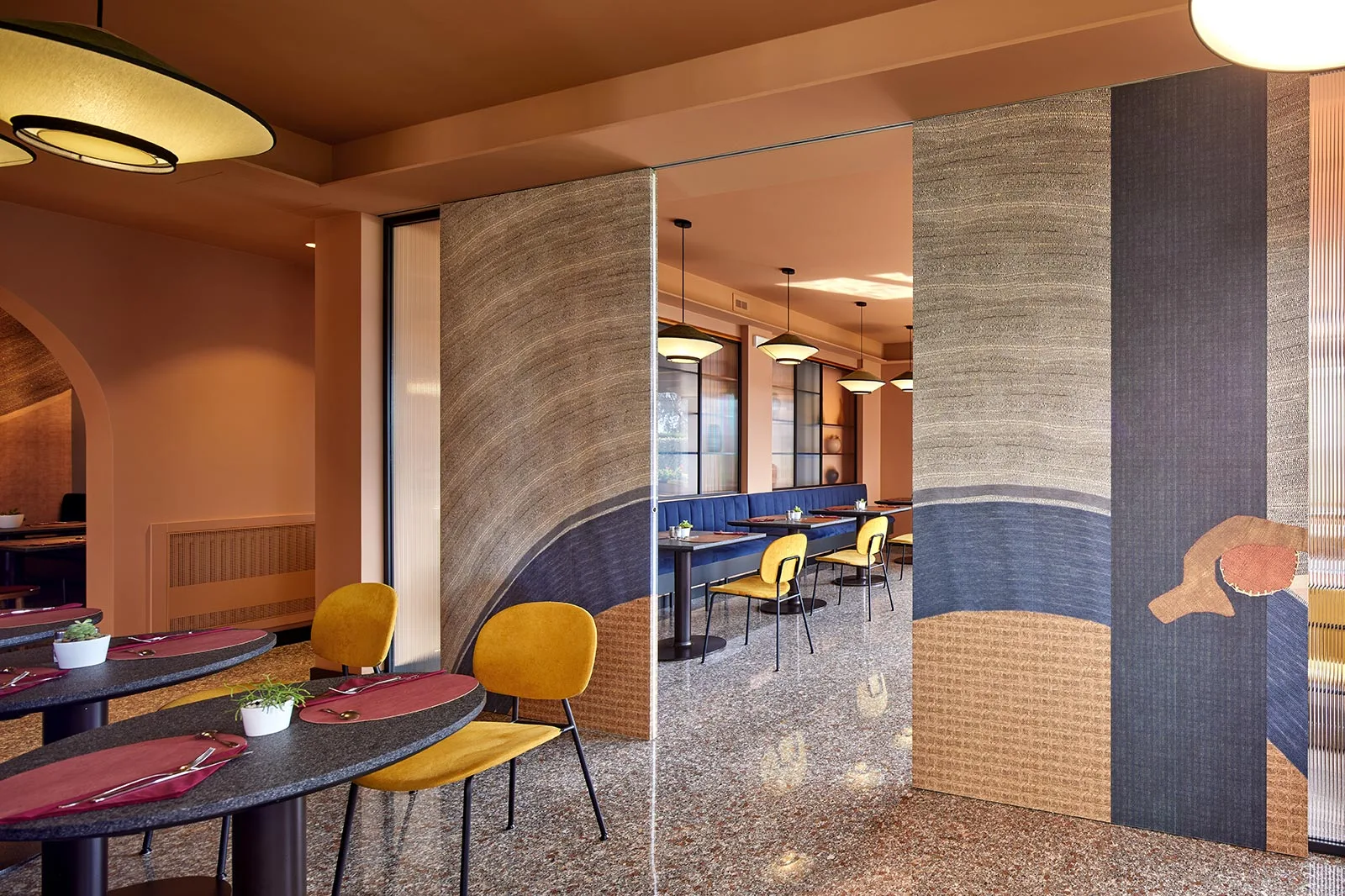 arredamento hotel lido sala colazione carta da parati colori