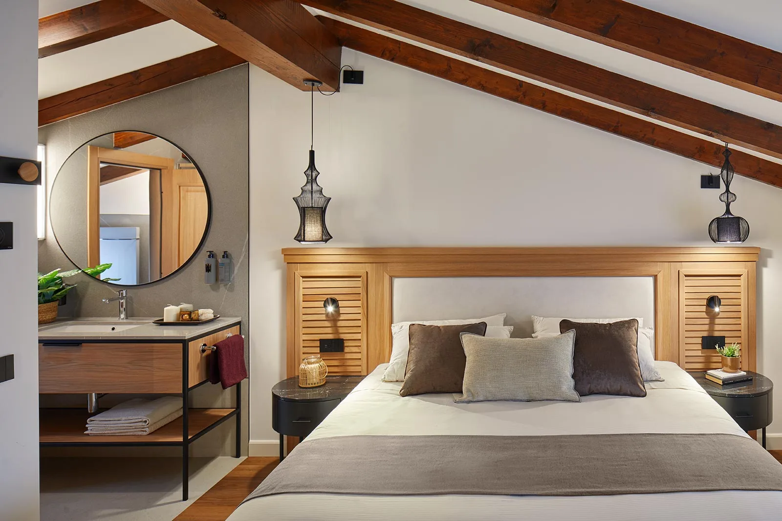 arredamento hotel rustico moderno camera standard legno