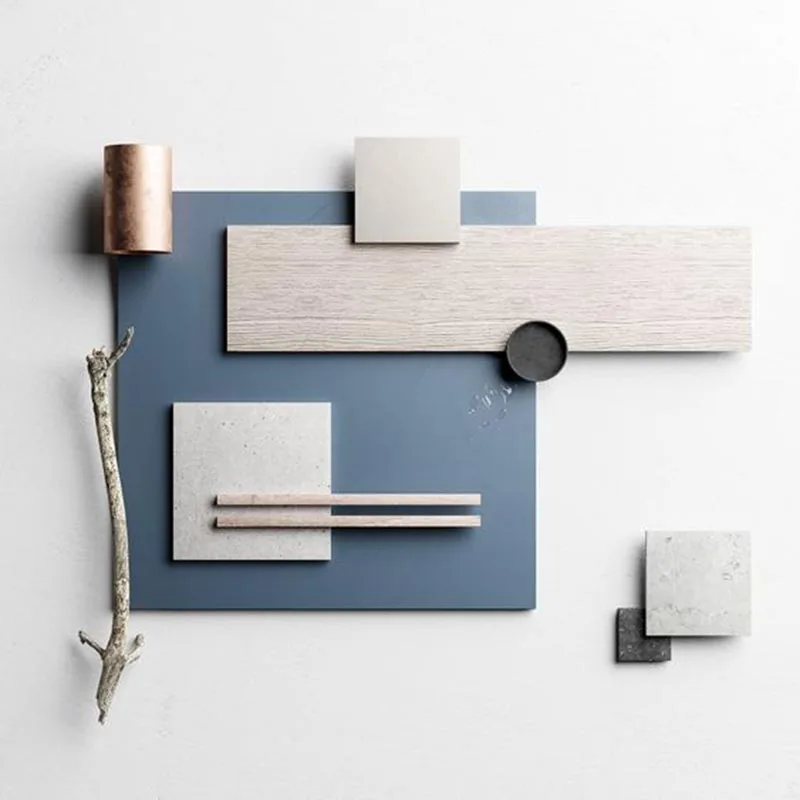 progettazione casa moodboard colori materiali