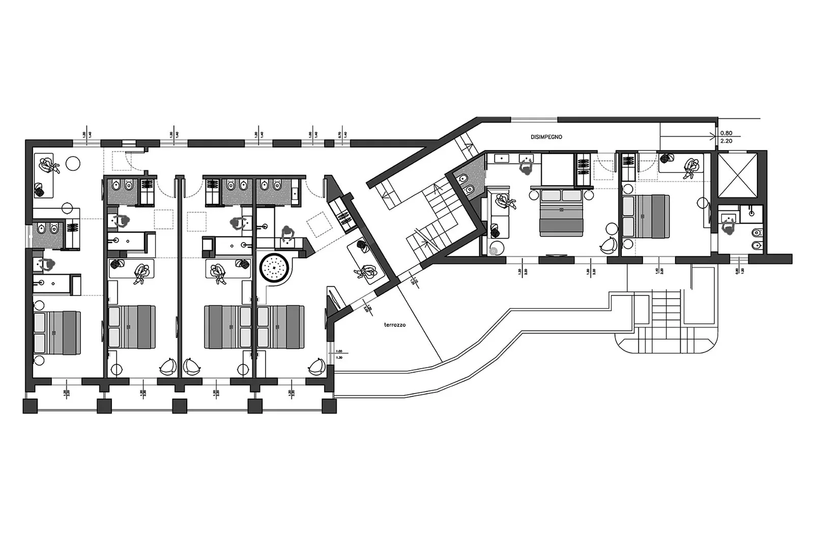 progettazione hotel garden layout design