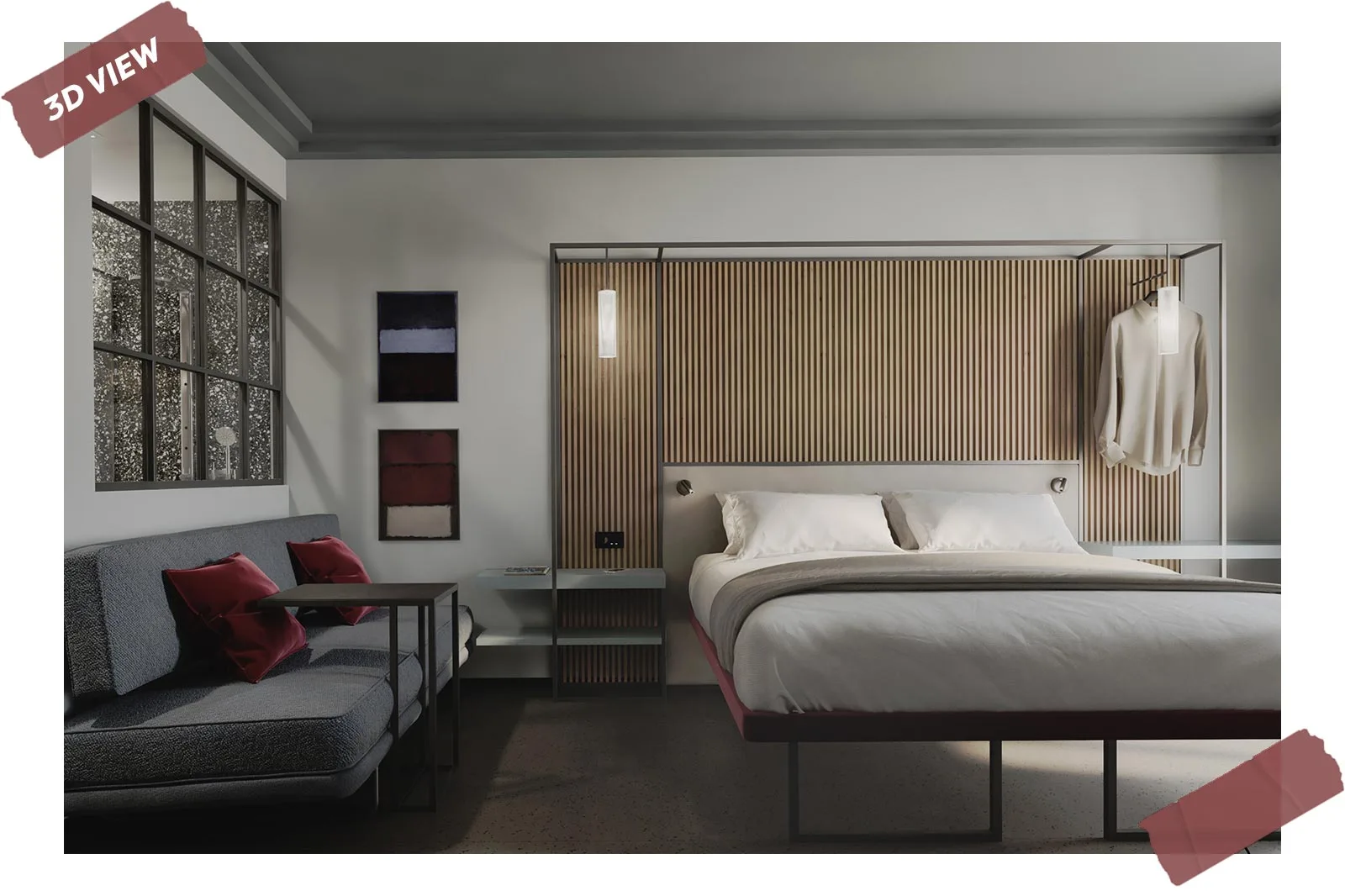 progettazione hotel garden render design camera