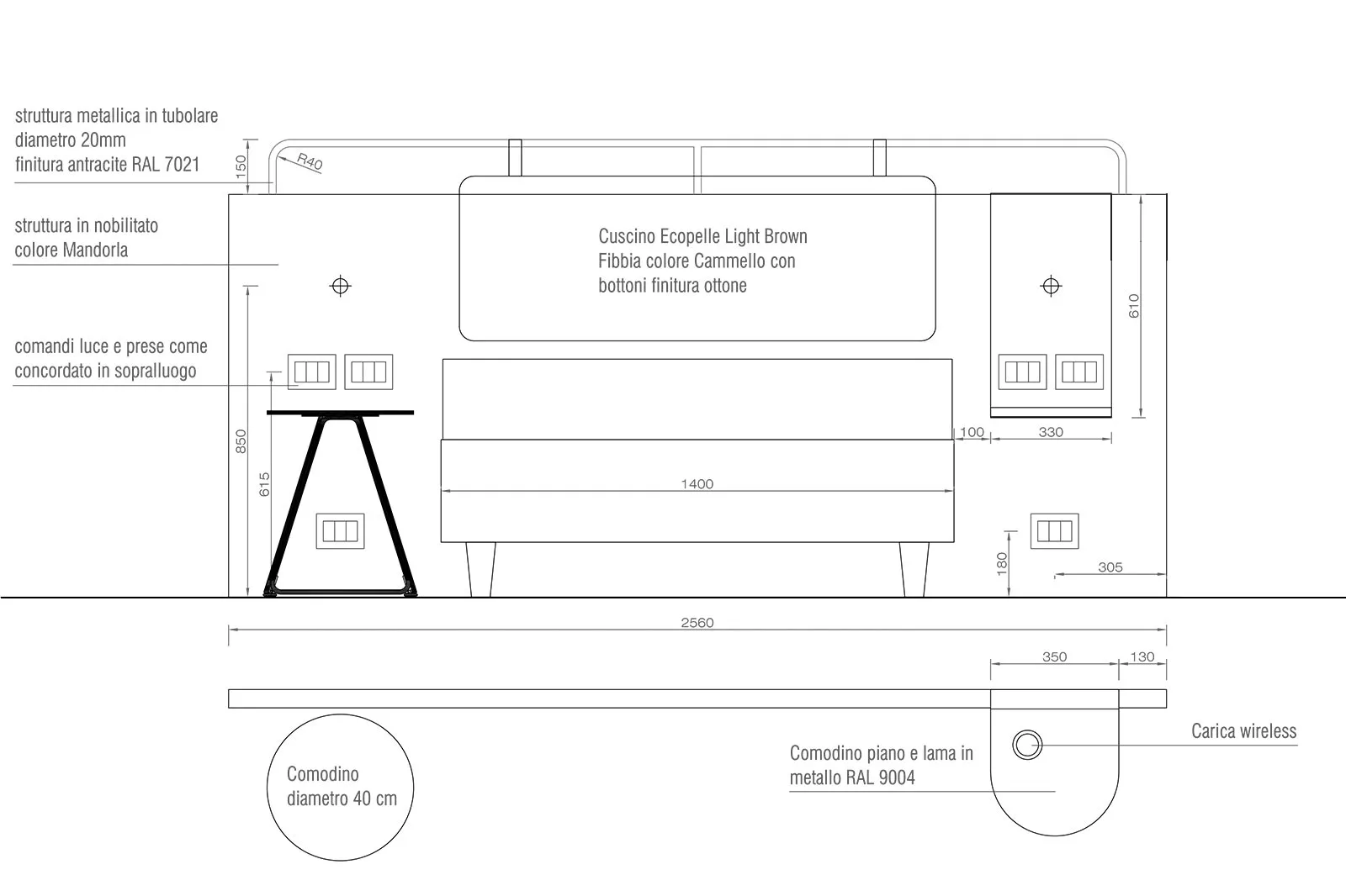 progettazione hotel moderno disegno esecutivo arredo custom
