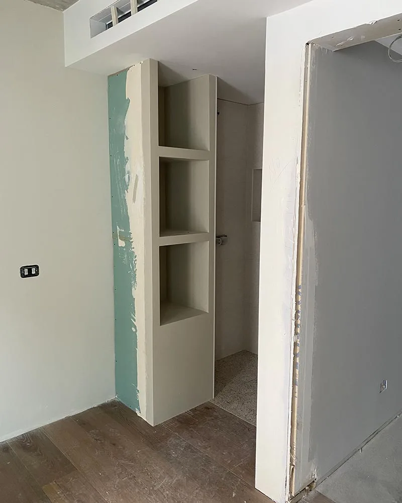 ristrutturazione hotel costruzione nicchie cartongesso camere