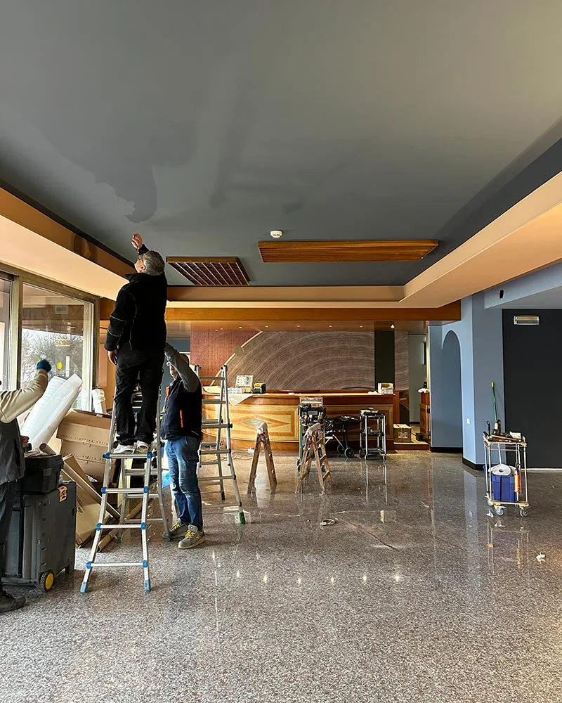 ristrutturazione hotel lido montaggio cartongesso soffitto pitture