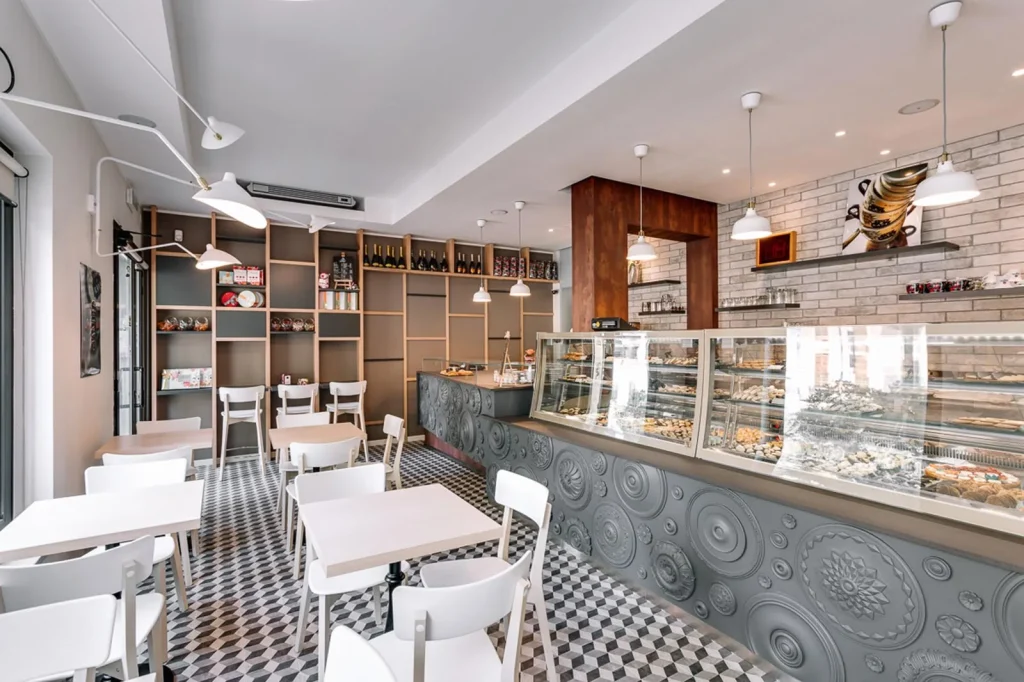 Arredamento moderno della pasticceria bar Dolce Incanto