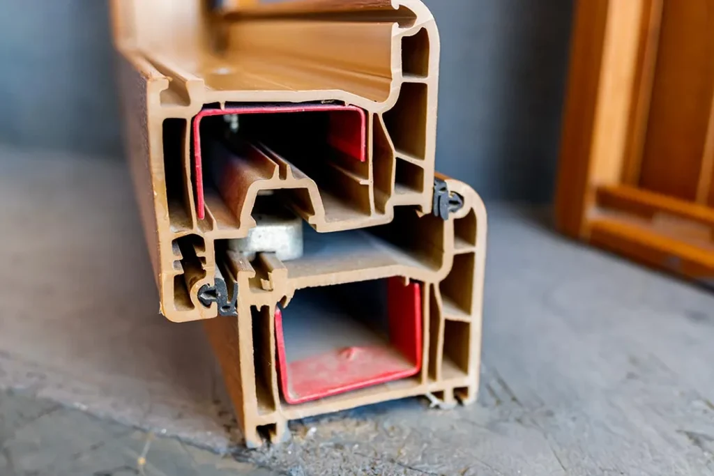 Sezione di un infisso in PVC